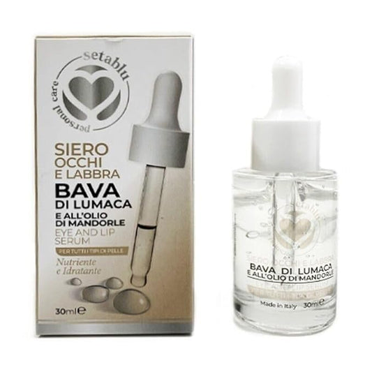 Siero Occhi e Labbra ala Bava di Lumaca e Olio di Mandorle with Snail Slime and Almond Oil for All Skin Types, 30 ml (Fl Oz 1.0) 1 unit - Made in Italy [italian import].-BrightBean Baby