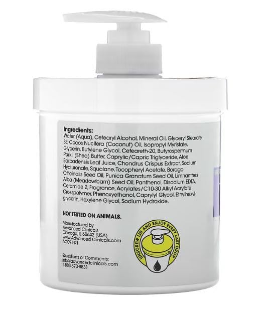 Advanced Clinicals Hyaluronic Acid Moisturizer Body Cream + Hyaluronic Acid Serum 2PC Skin Care Set | Face Serum & Body Lotion Help Diminish Appearance Of Wrinkles, Fine Lines, & Dry Skin, 2PC Bundle-BrightBean Baby