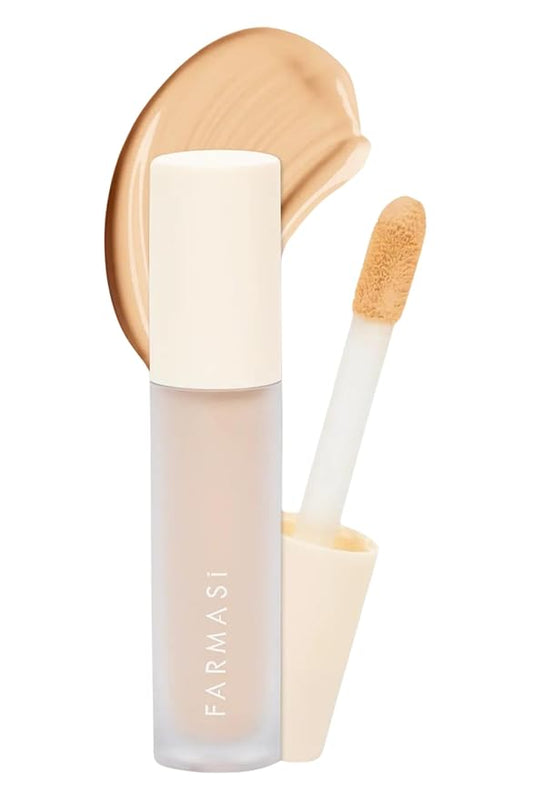 FARMASI Vfx Pro Liquid Concealer Makeup, All-in-one Full Coverage, Highly Pigmented Concealer for All Skin Type, Hide Shadows & Imperfections, Enhance Skin Fullness Foundation Concealer 0,24 Fl Oz C02-BrightBean Baby