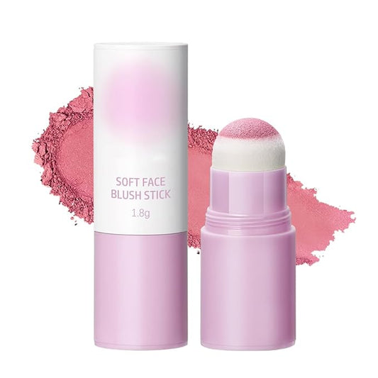 Soft Face Blush Stick, Matte Natural Long Lasting Blush for a Flawless Finish, Creamy Blendable Formula for All Skin Types, Everyday Wear Professional Quality Makeup (Warm mauve, Large)