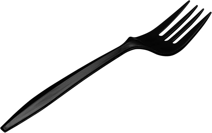 1,000 Plastic Disposable Forks Bulk Black Medium Weight Disposable Silverware Plastic Cutlery Fork
