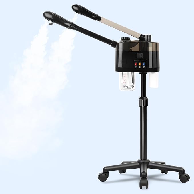 Professional Facial Steamer, Hot&Cold Mist Facial Steamer, Facial Humidifier on Wheels, Esthetician Steamer for Facial Deep Cleaning and Moisturize, Suitable for Spa, Salon and at Home Use-BrightBean Baby