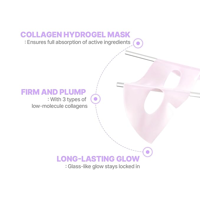 Cell Fusion C Glass Skin Collagen Mask, 1.23 oz. x 5 Sheets, Overnight Hydrogel Mask with Triple Collagen & Niacinamide, Hydrating and Plumping, Korean Skincare-BrightBean Baby