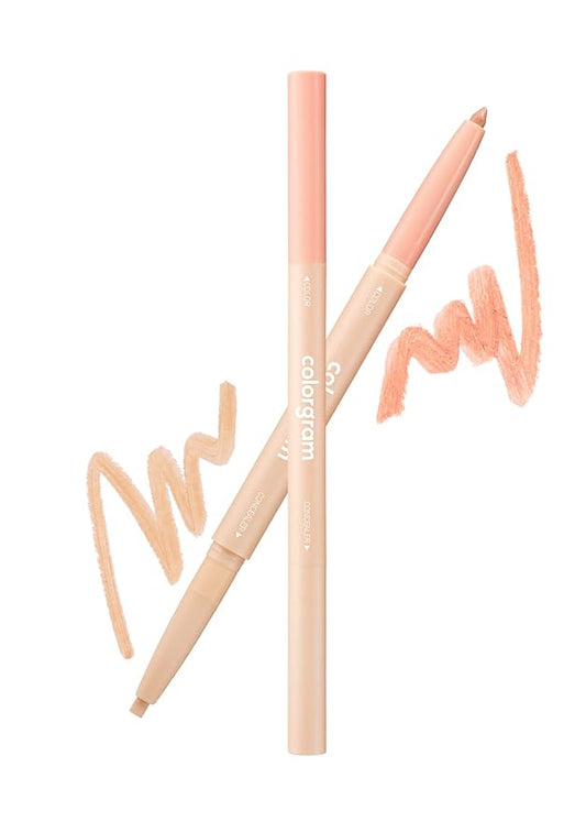 COLORGRAM Under Eye Highlighter Stick - 04 Peach | Silky-Smooth Long-Lasting Highlighter & Contouring Stick for Smudge-Proof, Shining Daily Makeup | K-Beauty Face Highlighters & Luminizers-BrightBean Baby