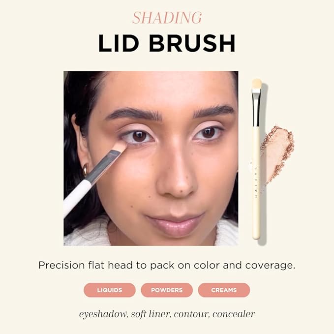 HALEYS Makeup Brush Set 5 pcs: Soft, Streak-free, Perfect Blending, Buff, Blurs and Smooth, Premium Luxury Vegan Bristles, For Liquid, Cream or Powder, Vegan, Cruelty-free, Sustainable Wood-BrightBean Baby