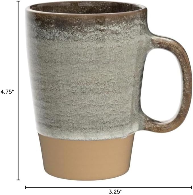 Gibson Elite 4 Pack Dreamweaver Terracotta Reactive 17 OZ Mug Set - Earthy Brown