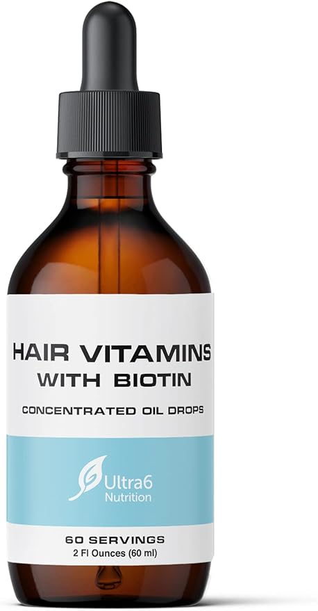 Liquid Biotin with Hair Vitamins - Vitamin C, E, B6 & Organic Coconut Oil - Liquid Biotin for Hair, Skin, Nails and Immunity Support-BrightBean Baby