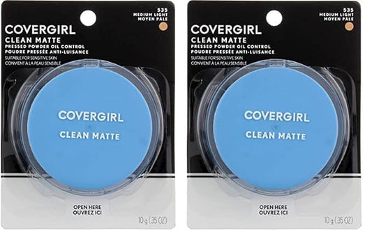 COVERGIRL Clean Matte Pressed Powder Medium Light, 35 Ounce (packaging may vary) (Pack of 2)-BrightBean Baby