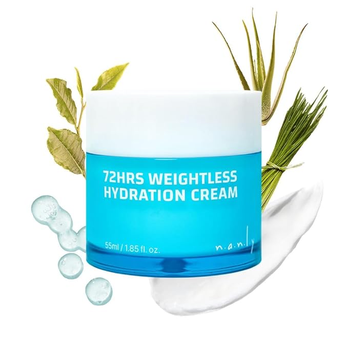 72 Hours Weightless Hydration Cream, Moisturizing Daily Face Cream, Vegan and Cruelty Free, Soothing and Brightening, All Skin Types, Korean Skin Care (1.85 fl.oz.)-BrightBean Baby