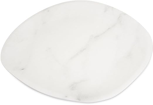 Carlisle FoodService Products Ridge Resuable Plastic Platter Oblong Platter for Home and Restaurant, Melamine, 13 Inches, Marble, (Pack of 6)