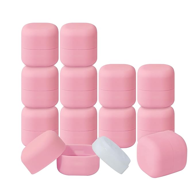 0.25 oz（7g） Empty Lip Balm Square Containers Tubes Lipstick 12 Pieces for Make Natural Lip Balm Lip Care - DIY & BPA FREE (Pink)-BrightBean Baby