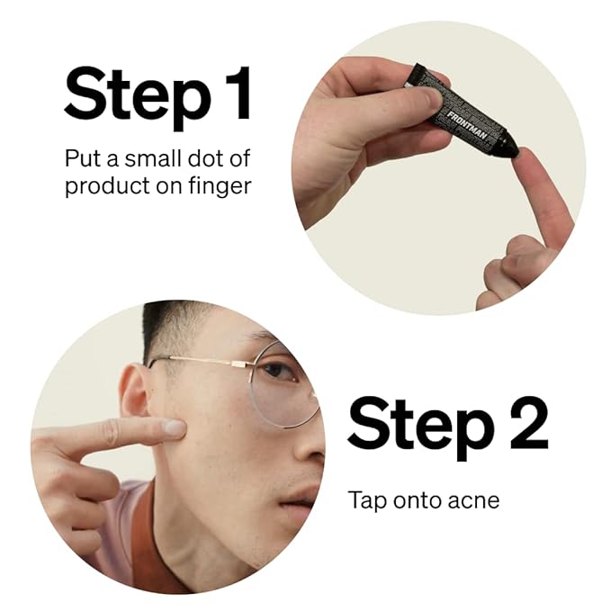 FRONTMAN Fade, Men's Acne Concealer With Salicylic Acid For Acne | For Blemishes & Dark Circles | Natural Coverage, Non-Greasy Formula, Oil-Free, Fragrance-Free | Perfect for All Skin Types | Men’s Concealer D2 Dark Shade-BrightBean Baby