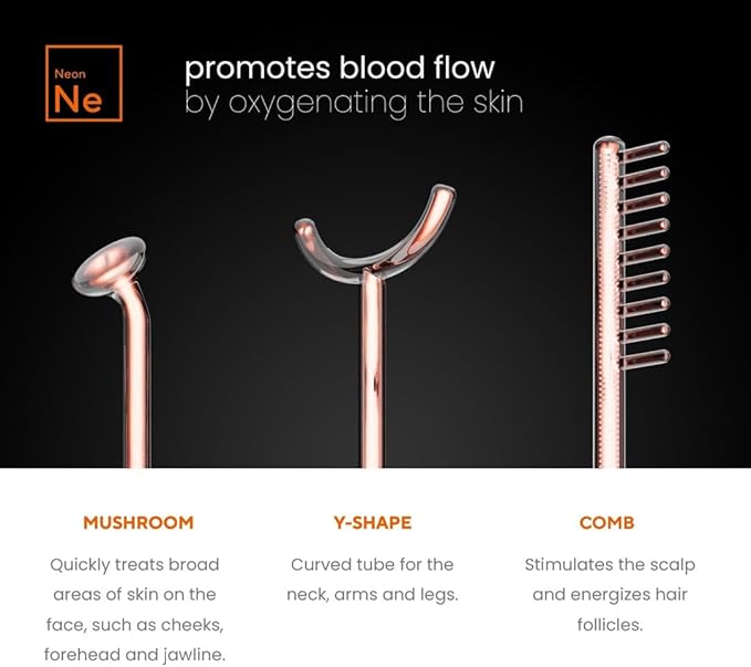 NuDerma Professional Skin Therapy Wand - Portable Skin Therapy Machine with 6 Neon & Argon Wands – Boost Your Skin – Clear Firm & Tighten-BrightBean Baby