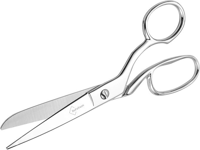 Professional Stainless Steel Fabric Scissors, 8-Inch Heavy Duty MultiPurpose Tailor Sewing Scissors for Fabric Cutting, Leather, Craft, Sharp Precision Shears Blades, Ergonomic Comfort Grip