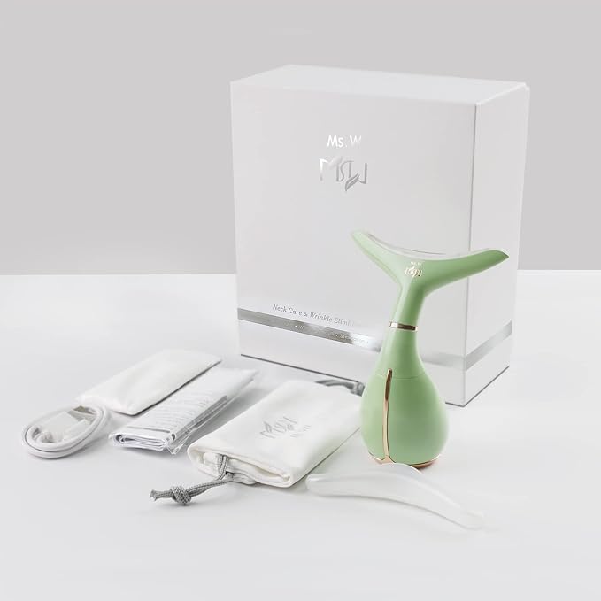 Ms.W Facial Massager for Women, Portable Facial Massager for Skin Care, Electric Facial Massage Kit, 45 ± 5℃ Heating and 3 Massage Modes-* (Green)-BrightBean Baby