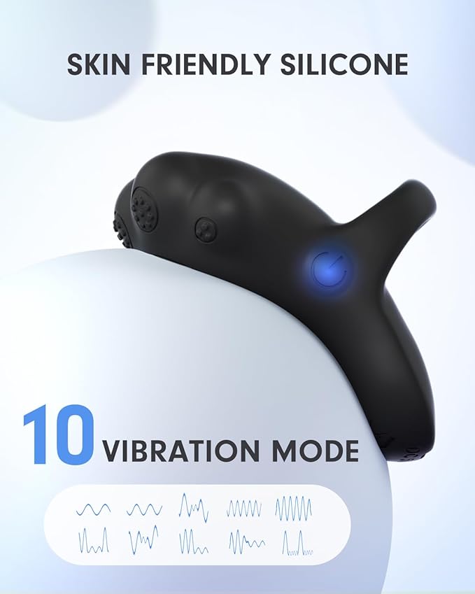 Portable Facial Massage Ball, Waterproof Rechargeable Powerful Multifunctional Eye Face Finger and Neck Massager, Black-BrightBean Baby