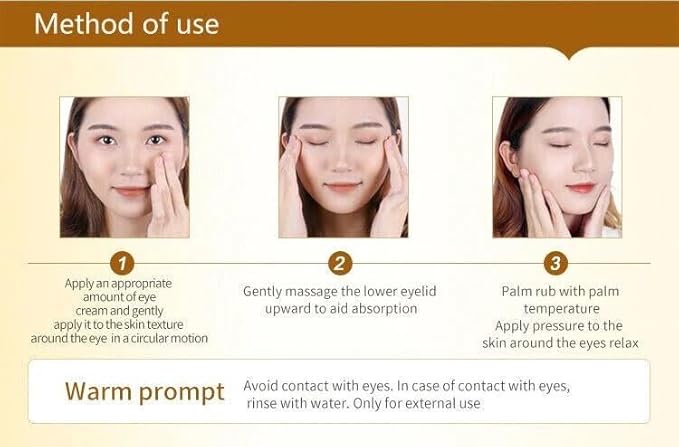 24K Gold Eye Cream For Deep Hydrating, Anti-Aging Gold Eye Cream For Dark Circles And Puffiness,Moisturizing Lightenex Gold Cream Lifting Eye SENANA (1 PACK)-BrightBean Baby