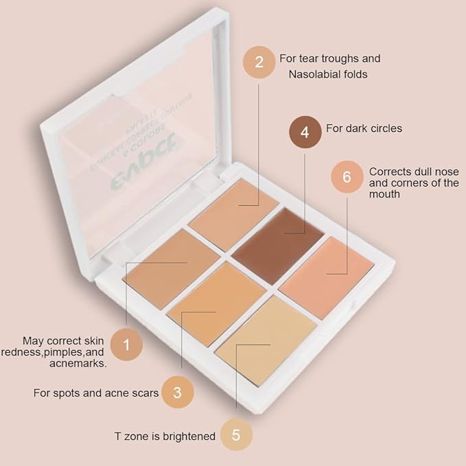 Concealer Cream Makeup Palette Color Corrector,Under Eye Brightener Concealer Dark Circle Concealer Palette,Waterproof Foundation Cream Based Makeup Palette Full Face Contour Kit for Beginners-BrightBean Baby