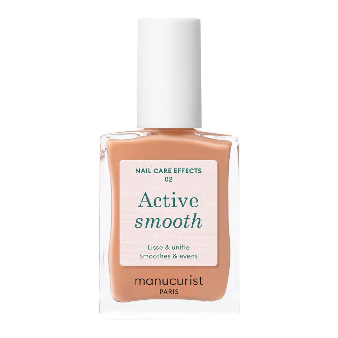 Manucurist Active Smooth 02 Nail Concealer Polish & Care - 2 in 1 Nude Nail Polish : Nail Strengthener and Growth - Nail Concealer - Ridge Filler for Nails - Natural Nail Polish - Golden Finish-BrightBean Baby
