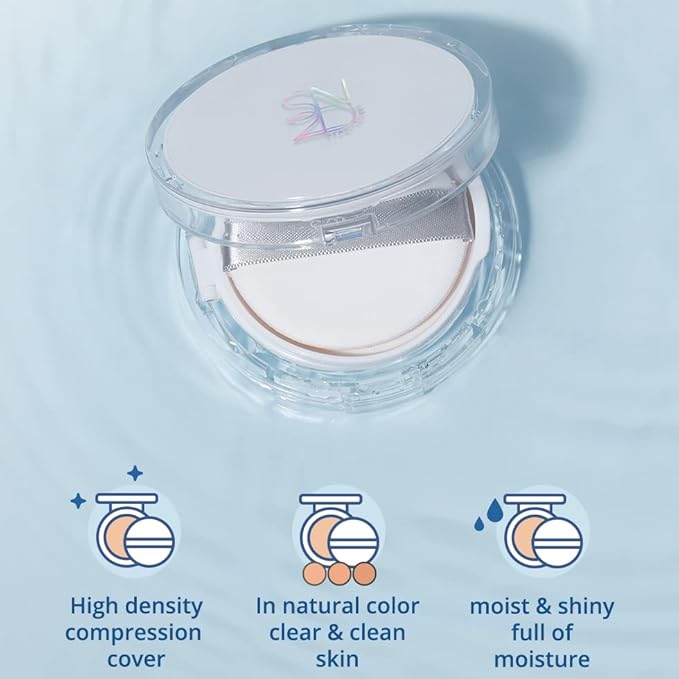 S2ND Zero Fit Matte Cushion Natural Coverage Foundation Air Cushion, Long-Lasting Hydrating Compact (#Pure Light (#17~19))-BrightBean Baby
