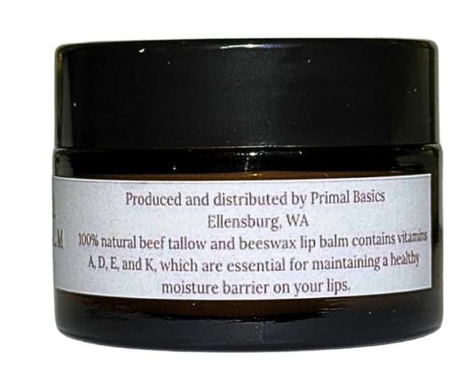 100% Grass Fed Grass Finished Beef Tallow and Beeswax Lip Balm, Face Moisturizer, Body Balm, for Oily, Dry, Sensitive Skin, USA Made-BrightBean Baby