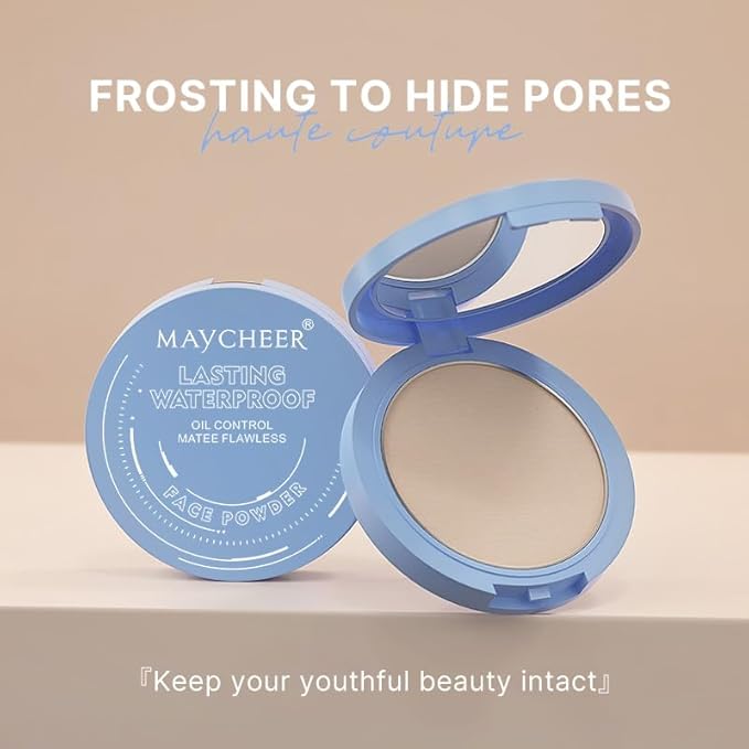 Oil Control Face Pressed Powder, Matte and Smooth Translucent Powder Setting Powder Makeup, Waterproof Long Lasting Finishing Face Powder, Cruelty-free, 0.35Oz (03 Dark)-BrightBean Baby