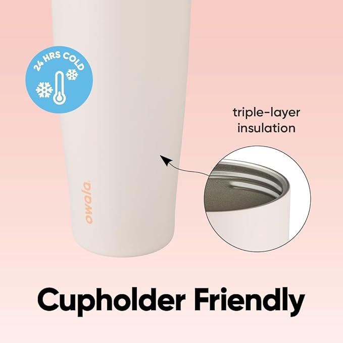 Owala FreeSip Tumbler - Stainless Steel-40-oz.-Orange/Tan(Sparkling Sherbet) (Pack of 6)