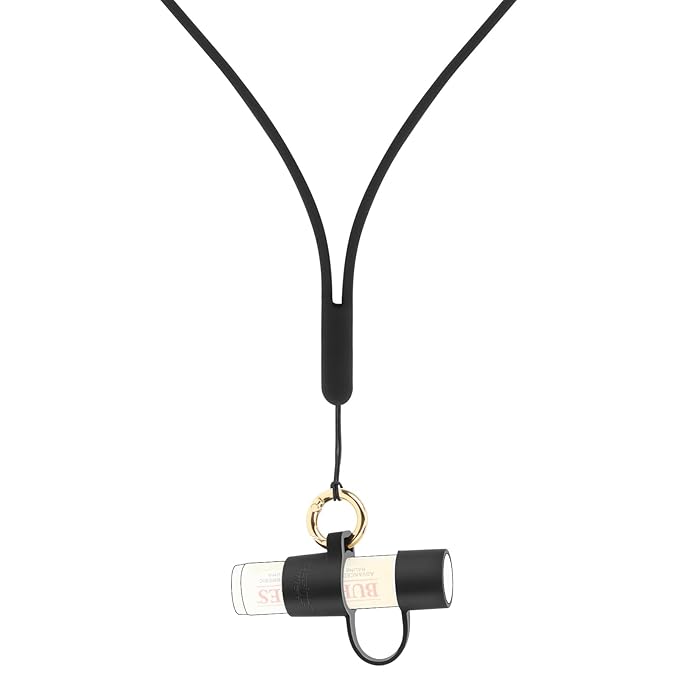 Desing Wish Silicone Lip Balm Holder with Cap Cover Portable Chapstick Holder Keychain Sleeve Lip Balm Key Chain with Key Ring and Neck Strap Lanyard - Black-BrightBean Baby