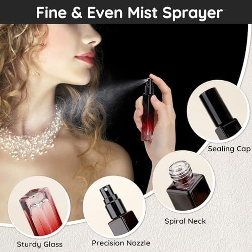 Segbeauty 10ML Travel Cologne Sprayer, 10 Pack Refillable Atomizer Spray Bottle for Perfume, Empty Mini Glass Perfume Bottle Fine Mist Dispenser, Portable Leak-proof Sample Bottles for Travel Outgoing-BrightBean Baby