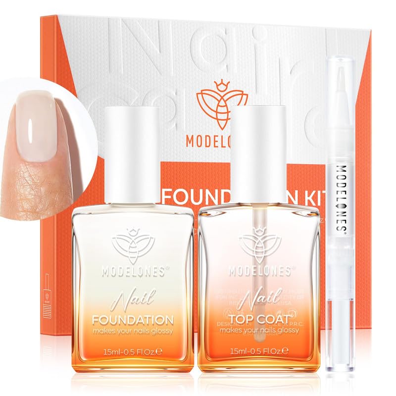 modelones Nail Strengthener Clear Gel Top Coat Nail Polish Cuticle Oil Pen Milky White Nail Repair for Damaged Nails Care Kit for Women 15 ml Ridge Filler for Growth-BrightBean Baby