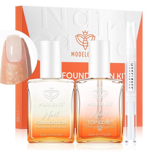 modelones Nail Strengthener Clear Gel Top Coat Nail Polish Cuticle Oil Pen Milky White Nail Repair for Damaged Nails Care Kit for Women 15 ml Ridge Filler for Growth-BrightBean Baby