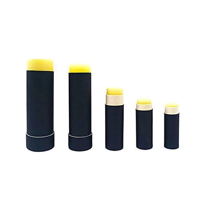 10 Pcs 1 Oz Paperboard Lip Balm Tubes Cardboard Krafts Paper Lipstick Tube Empty Lip Gloss Container Refillable Paper Round Solid Perfume Tube Chapstick Tube DIY Cosmetic Deodorant (Black)-BrightBean Baby