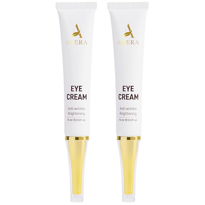 ABERA Natural Repair Eye Cream, Minimizes Under Eye Bags & Puffiness, Reduce Wrinkles, Fine Lines and Dark Circles, 0.5 fl oz, Set of 2 UYW-BrightBean Baby