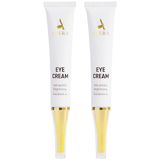 ABERA Natural Repair Eye Cream, Minimizes Under Eye Bags & Puffiness, Reduce Wrinkles, Fine Lines and Dark Circles, 0.5 fl oz, Set of 2 UYW-BrightBean Baby