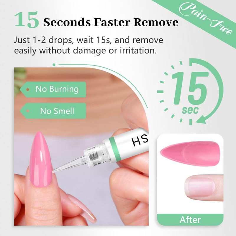 Nail Glue Remover for Press on Nails, 2025 Upgraded 2 In 1 Stick & Remover Pen Design, Not for Gel Polish Base Coat, Quick Gentle Removal Fake Nail Tips Press Ons, 2pcs*5ml-BrightBean Baby