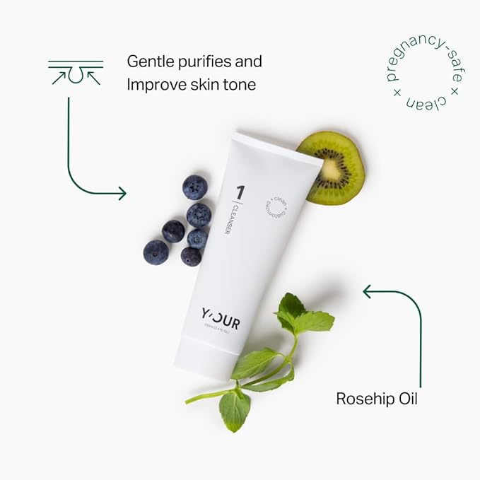 Y'OUR Non-Toxic, Pregnancy-Safe Skincare Set – 3-Step System with Cleanser, Day Cream & Night Cream – Soothing & Rejuvenating – Gentle and Non-Comedogenic Formula.-BrightBean Baby