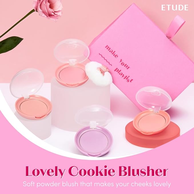 ETUDE Lovely Cookie Blusher #BE101 Ginger Honey Cookie 4g | Glowing & Natural Powder Blush with Long-Lasting Sebum Control | Easy Application | Puffy Cushion for a Lovely Makeup Look-BrightBean Baby