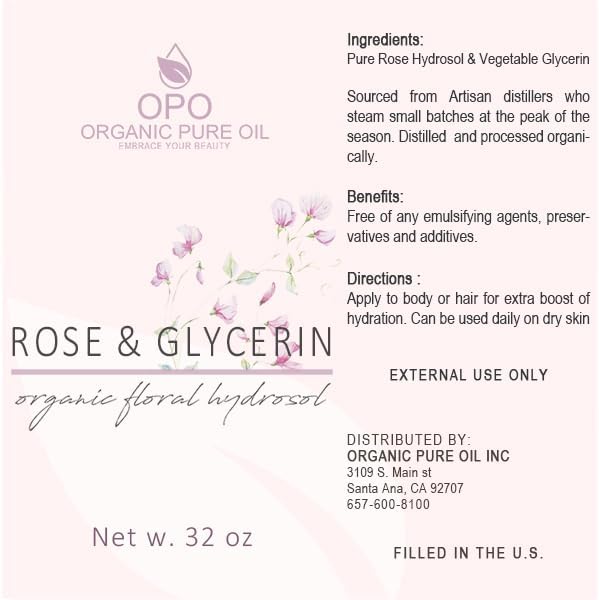 Rosewater Glycerin Mist Toner Bulk Spray Facial Body Floral Cleanser Pure Rose Hydrosol Vegetable Glycerine Moisturizing Cleansing Toning Mix Face Skin Hair Body - Packaging May Vary (32 Ounces)-BrightBean Baby