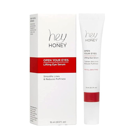 Hey Honey Open Your Eyes Lifting Eye Serum | Under Eye Cream for Dark Circles & Puffiness | Around The Eyes Hydration | Suitable For Sensitive Aging Skin | Delivers A Bright Rested look | 0.5 oz.-BrightBean Baby