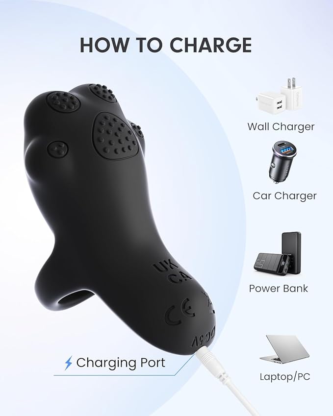 Portable Facial Massage Ball, Waterproof Rechargeable Powerful Multifunctional Eye Face Finger and Neck Massager, Black-BrightBean Baby