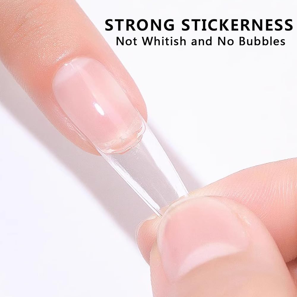 Solid Nail Glue Gel for Soft Gel Nail Tips, 20g Super Strong Nail Glue for Acrylic Nails Extension Press On Nails Fake Nails, Lamp Curing Needed Soak Off Nail Art Salon DIY at Home-BrightBean Baby