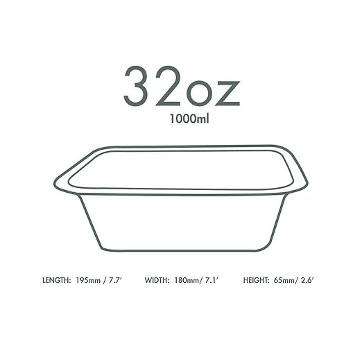 Vegware Compostable 32oz Molded Fiber To Go Containers, Case of 600, Nourish, No-Added PFAS, Reuseable, Bagasse, Meal Prep Food Storage, Suitable for Hot or Cold Food, Choice of Size 4 Lids & bases