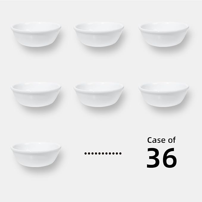 Stoneware Narrow Rim Commercial Grade Dinnerware, Bright White Fruit 4.5oz, Case of 36