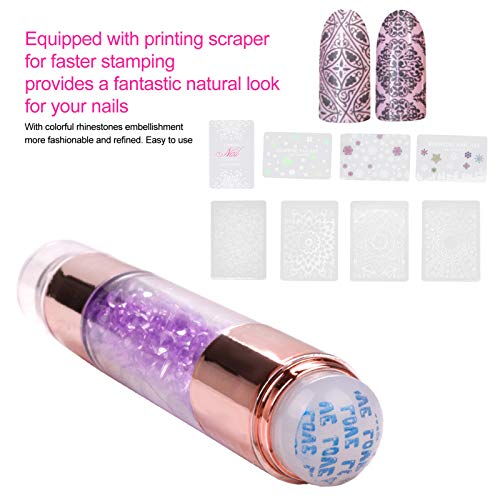 4Sets Manicure Art Stampers Silicone Stamp Pens Nail Stamping Plates Double Ended W/Nail Seal Plate Manicure Stamp Pen for home nail salon use-BrightBean Baby