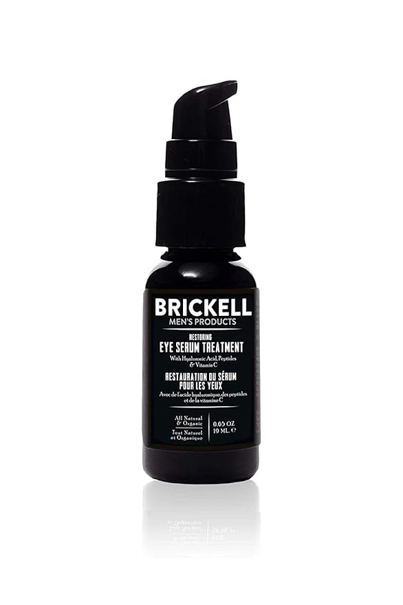 Brickell Men's Dark Circle Under Eye Treatment Serum For Men, Natural and Organic Eye Gel to Firm Men's Wrinkles, Reduce Dark Bags Under Eyes, and Promote Youthful Skin, 0.65 Ounce, Unscented-BrightBean Baby