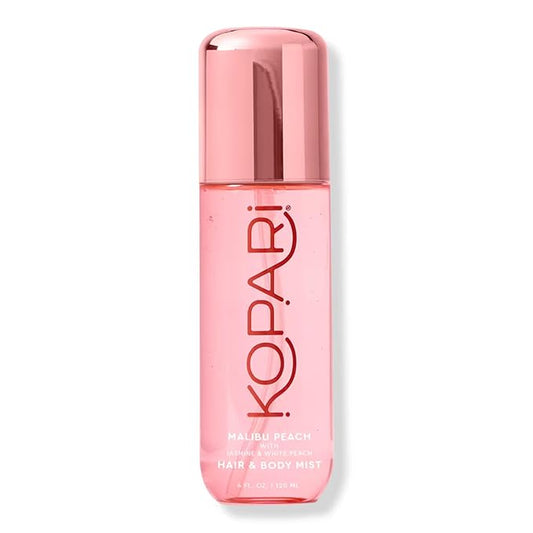 Kopari Hair & Body Mist Malibu Peach, Long-Lasting Playful Vibrant Tropical Scent, Warm Floral Fragrance, Blend of Peach with a Kiss of Jasmine, 4 oz-BrightBean Baby