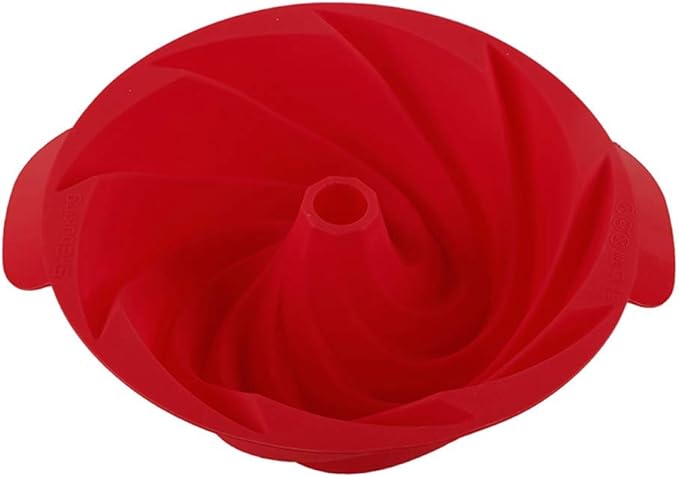 Silicone Fluted Pan Jello Mold Gelatin Molds Non-stick Baking Mold with Sturdy Handle Perfect for Cake, Jello, Mousse,Bread 9 inch