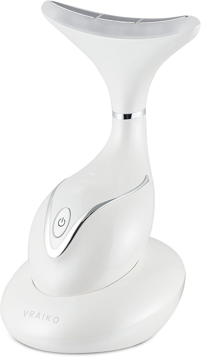Iris Neck Face Massager, Pro Face Sculpting Tool with Charging Base, All-in-1 Facial Device for Enhanced Absorption, Radiance, Contouring, Elasticity, Home Facial Spa (White)-BrightBean Baby