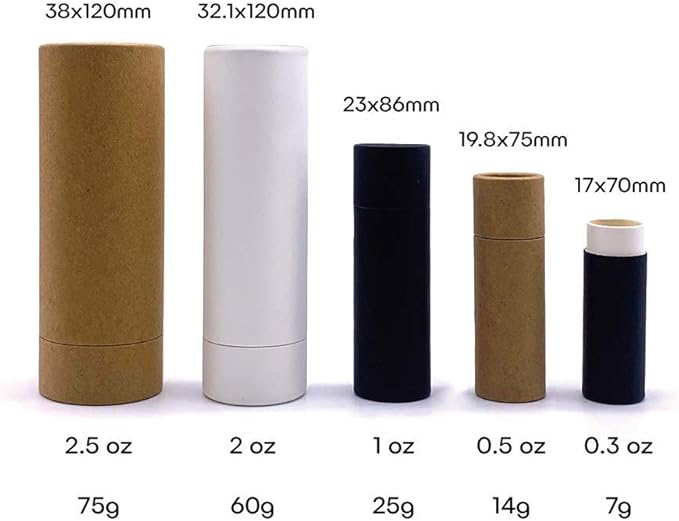 10 Pcs 1oz Cardboard Lip Balm Tubes Kraft Paper Lipstick Tube Empty Lip Gloss Containers Refillable Chapstick Container Round Paper Solid Tube for DIY Cosmetic Samples Lotion Deodorant,Brown-BrightBean Baby