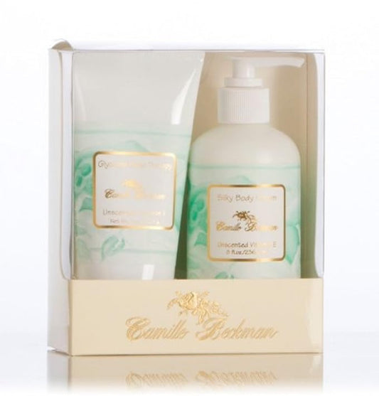 Camille Beckman Hand and Body Duet Set, Silky Body and Glycerine Hand Cream, Vitamin E Unscented-BrightBean Baby